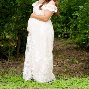 Ivory Lace Maternity Dress